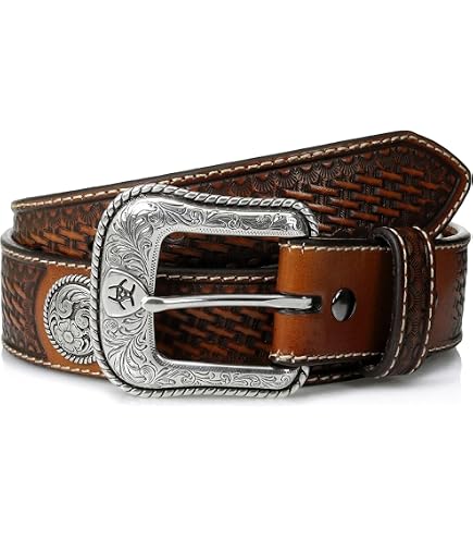 Amazon.com: Cody James Men's Men'S Floral Tooled Contrast Belt