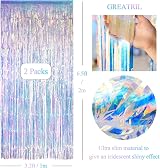 GREATRIL Iridescent Foil Fringe Curtain 1m x 2m Pack of 2 Backdrop view 9