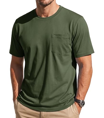 Cotton 6 oz. Pocket T-Shirt (G230) Royal Blue, M | Amazon.com