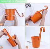 Giovara Hanging Plant Pot Large Metal Flower Pots with Detachable Hook view 7