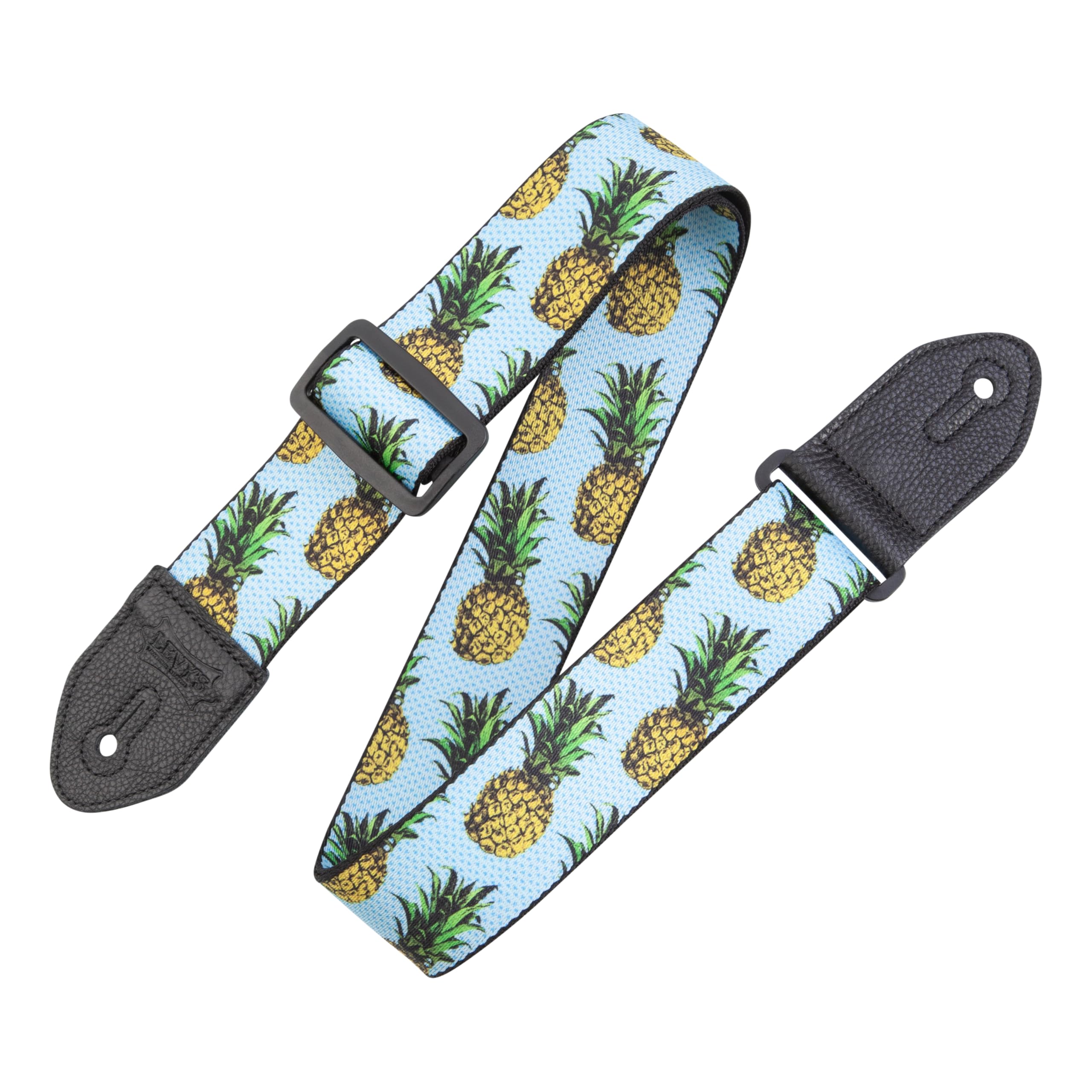 Levy's Prints Polyester w Leather Ends 2" Fruit Salad - Pineapple MP2FS-001