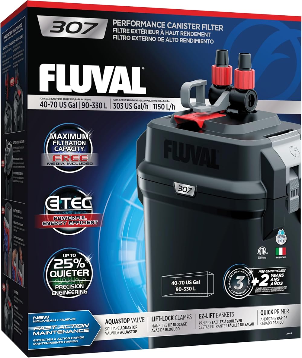 Fluval 307 External Filter 1 kg Powerful Quiet Pump Energy Efficient