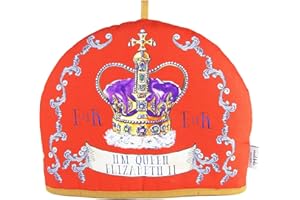 Muldale Queen Elizabeth Tea Cozy for Teapot Insulated - Large Teapot Cover for Keeping Warm - English Tea Cosy - 100% Cotton Thick Wadding - 2-6 Cups