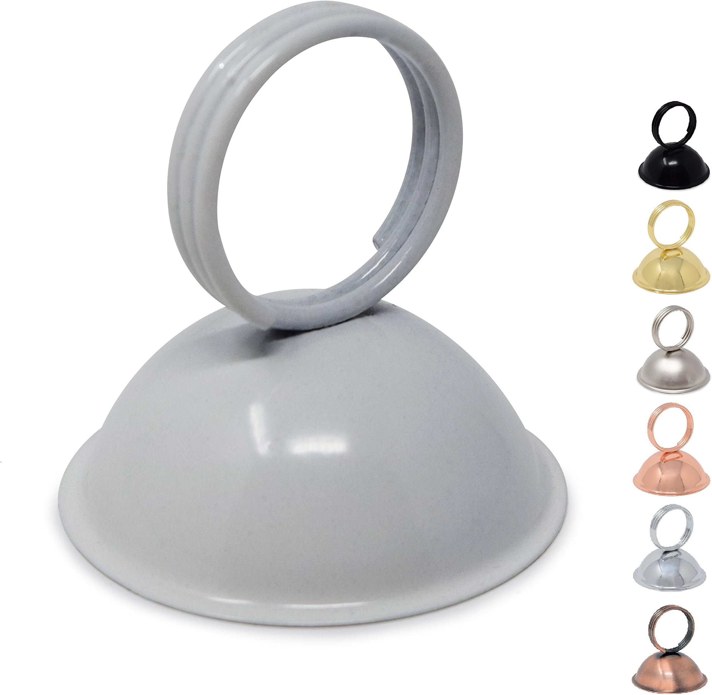 Gray Bunny GB-6866W Place Card Holder, 12 Pack, White, Table Cardholder Tabletop Menu Holder Harp-Clip Table Number Holder Recipe Holder Reserved Card Holder, for Restaurants, Weddings, Banquets