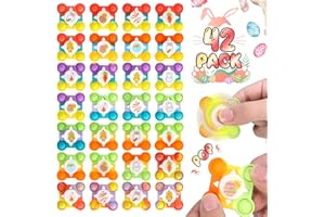 ASPULU 42 PCS Pop Fidget Spinners - Colorful Easter Party Favors for Kids - Sensory Toys for Stress Relief and Anxiety - Perfect for Easter Egg Hunts, Classroom Prizes, Goodie Bag Stuffers, Birthday Gifts