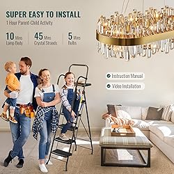 Siljoy Modern Crystal Chandelier, Rectangular Gold