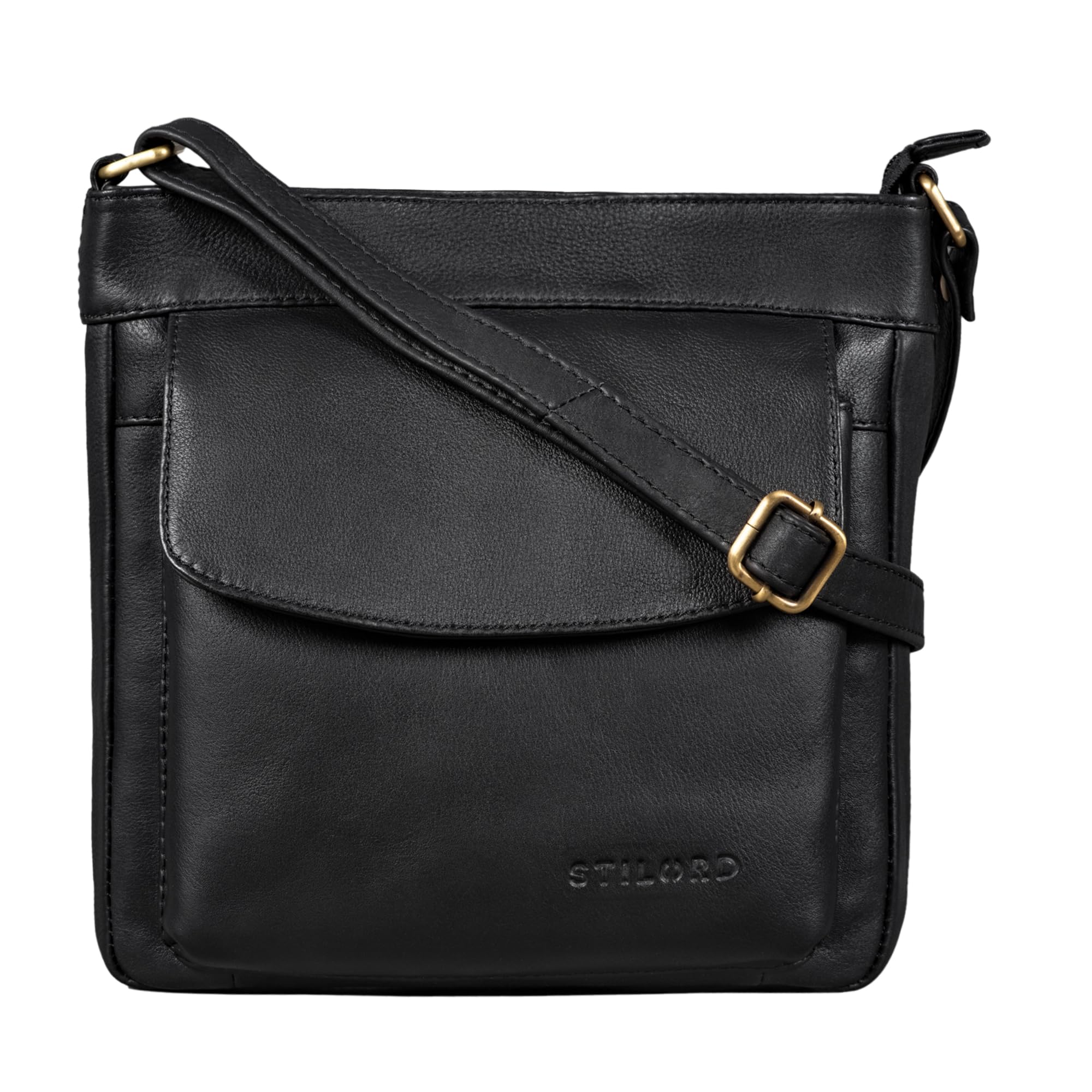 STILORD "Melina" Vintage Women's Leather Bag Small Shoulder Bag for Ladies Elegant Handbag Leisure Evening Bag Genuine Leather Colour:Black