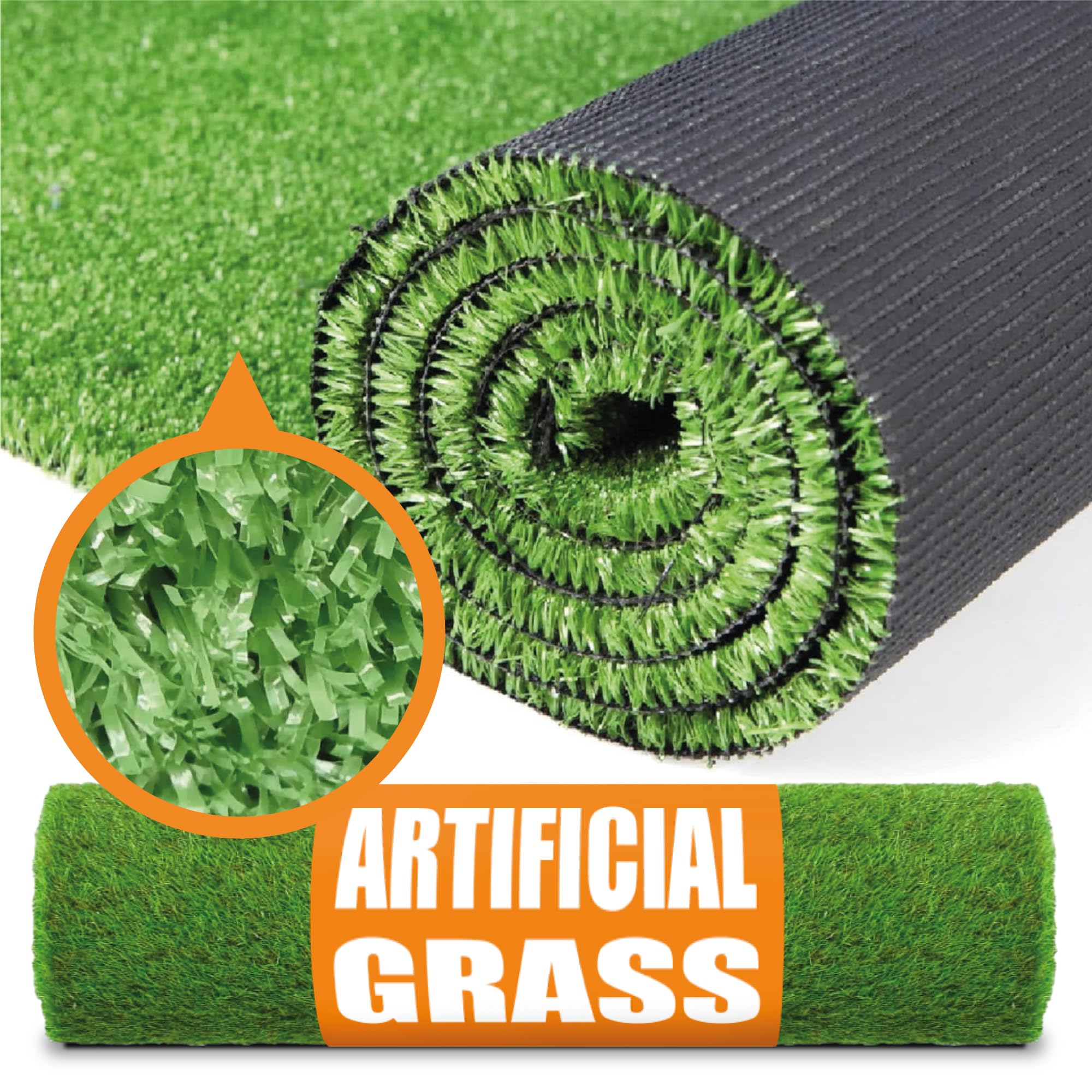 Bishop Artificial Grass Natural and Realistic Looking Fake Lawn Astro Turf Indoor/Outdoor Grass Rug (Special Cut Sizes, 6ft x 3ft (1.8m x 1.0m))