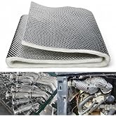 Exhaust Heat Shield Wrap - Aluminum Fiberglass Automotive Muffler Heat Barrier, 12"x24" Sheet for Exhaust Pipe, Motorcycle, Car Undercarriage, Fuel Tank &amp; Firewall