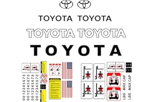 BILLS LIFT Bill’s Lift Forklift Decal Kit for Toyota Industrial Lift Trucks and Equipment, Detailed w/Safety Decal Stickers for 7 & 8 Series - Black