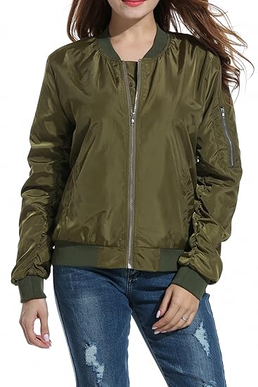 Parabler Damen Bomberjacke Daunenjacke Bikerjacke Kurz Jacke Steppmantel College Jacken Sportliche Winterjacke Stehkragen Dru