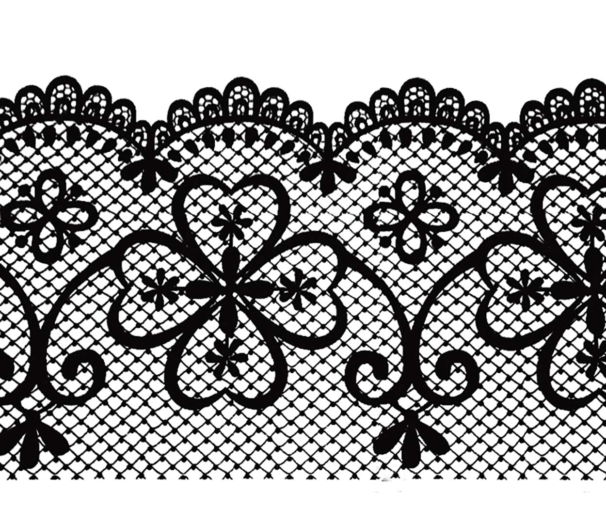 Dundee Deco MGAZB6001C Peel and Stick Trellis Black Latticework Self Adhesive Mirror Window Sticker Wallpaper Border, Roll 33 ft X 4 in (10m X 10cm)