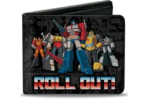 Buckle-Down Hasbro Wallet, Bifold, Transformers Autobots Roll Out and Shield Comic Panels Grays, Vegan Leather