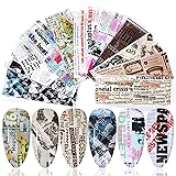 10 Sheets Newspaper Nail Foil Transfers Stickers