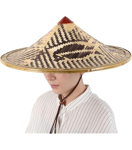 xihexi Handmade Bamboo Sun Hat Straw Hat Dia.19 Inches Depth  display picture 3