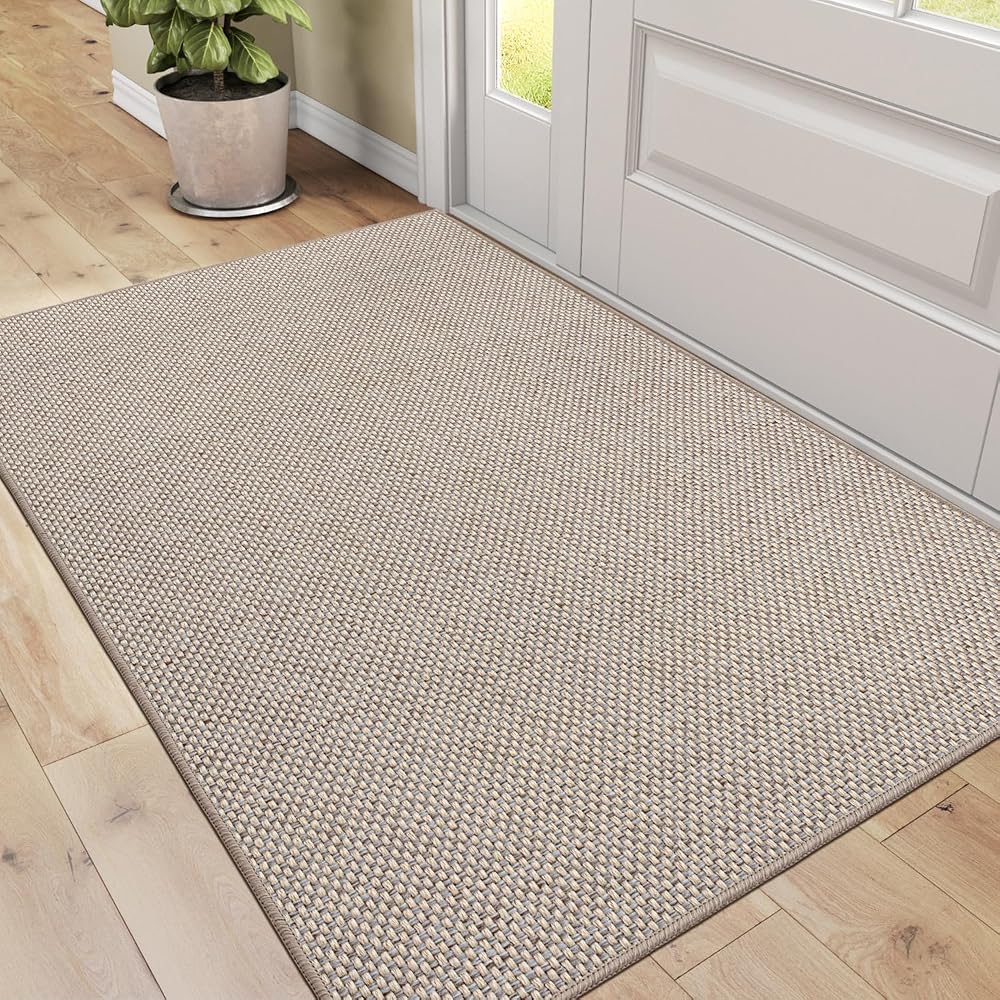 DEXI Indoor Door Mat 81x122 cm Non Slip Backing Low Profile Beige