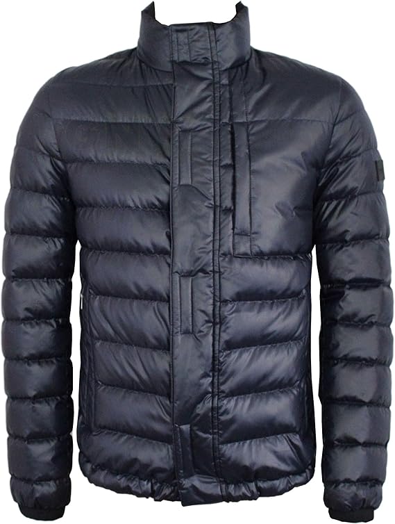 Hugo Boss Men Quilted Real Duck Down Jacket 'DOLMER' Dark Blue Regular