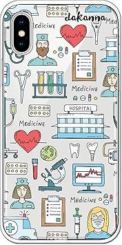 Dakanna Funda Para Iphone X Xs Dibujo Simbolos Medicina Enfermera Ambulancia Corazon Hospital Carcasa De Gel Silicona Flexible Fondo Transparente Amazon Es Electronica
