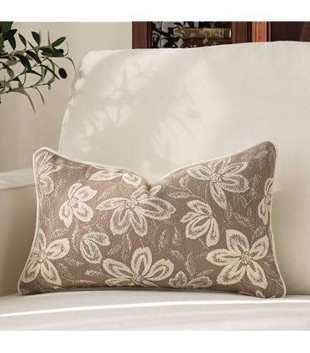 Amazon.com: MATTINS 12x20 Vintage Floral Patterned Lumbar Pillow
