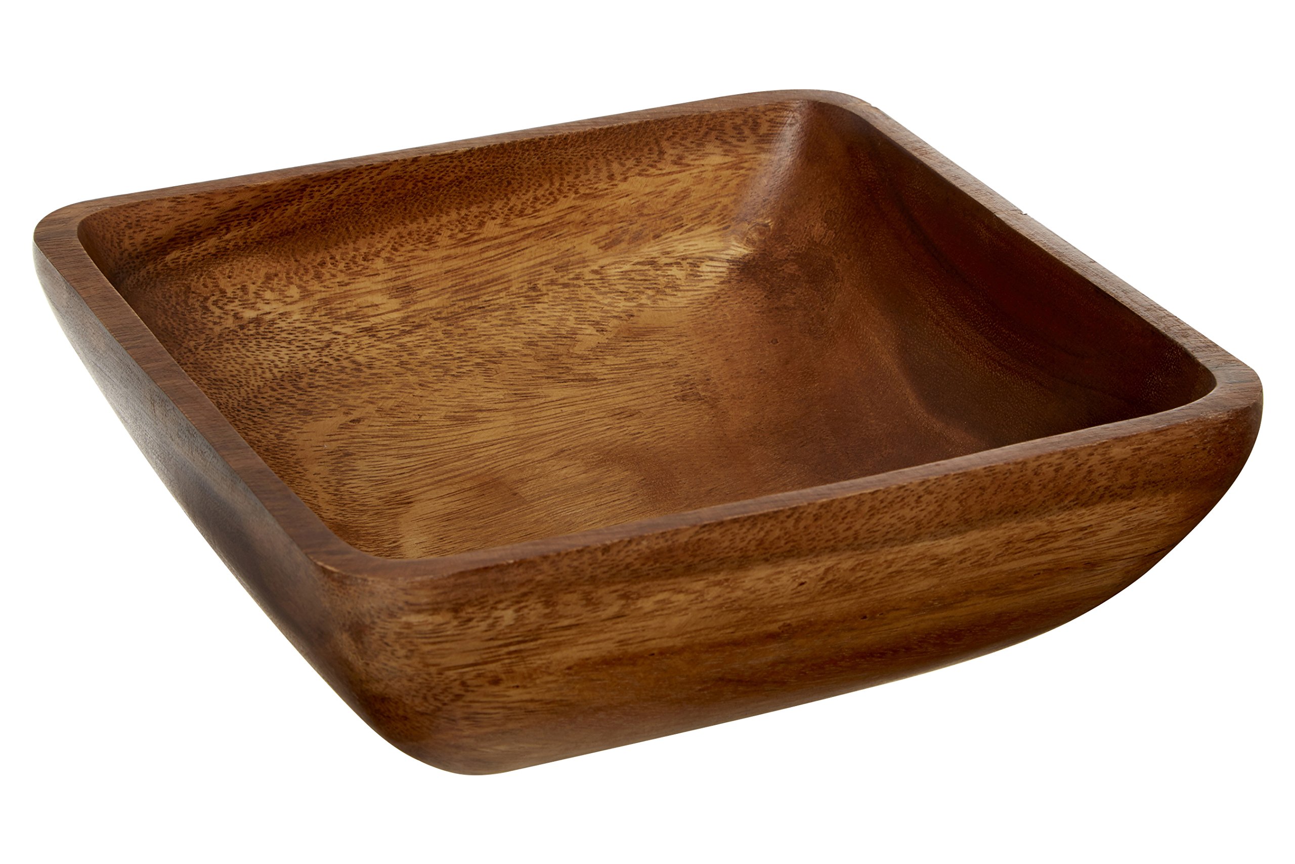 Premier Housewares Large Dark Brown Wooden Fruit Bowl Salad Bowl Serving Bowl Large Bowl Bamboo Fruit Bowl Salad Bowl & Servers 8 cm x 26 cm x 26 cm