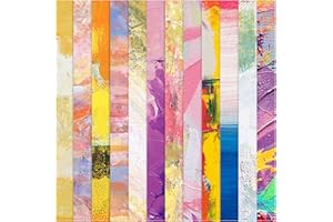 QIANSHAN 24 Sheets 12 Designs Scrapbook Paper Pad,6"×6” Single-Sided Decopodge Craft Cardstock Paper,Christmas Scrapbooking DIY Decorative Background Cardmaking Supplies.Oil Painting