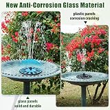 SZMP Solar Fountain Bird Bath with Glass Panel 7 Nozzles 4 Fixers view 4