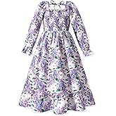 HINTINA Toddler Little Girl Ruffle Long Sleeve Smocked Dresses Fall Winter Clothes