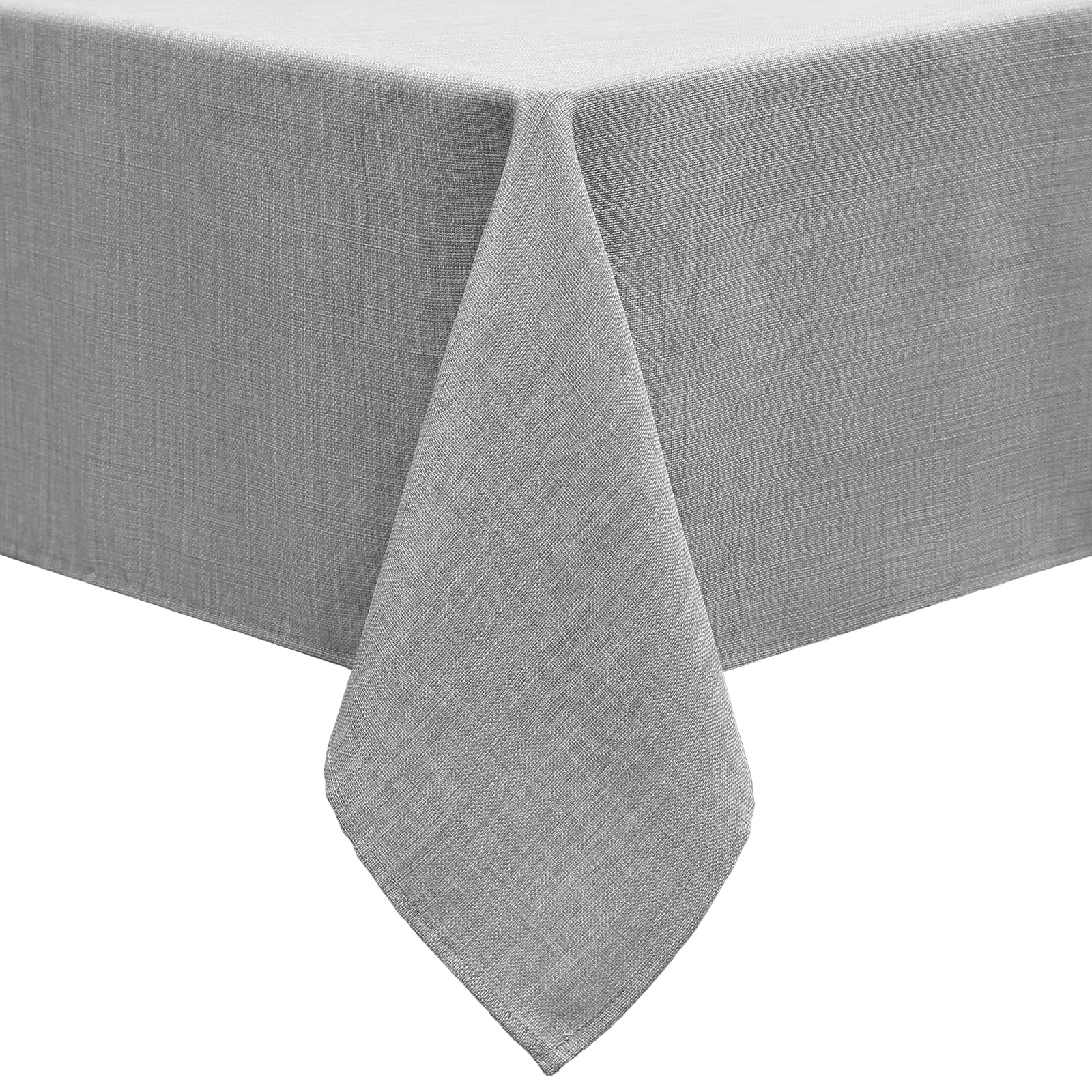 smiry Linen Table Cloth Rectangle 140x240 cm Wipe Clean Tablecloth Water Resistant Table Cover for Kitchen, Party Decorations - Grey