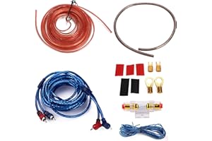 JEEMITERY 10 Gauge Amp 1500W Auto Car Audio System Speaker Kit Complete Subwoofer Amplifier Install Wiring Cable