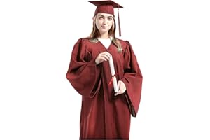 GRADWYSE Bachelor Graduation Cap & Gown 2024 Year Charm Included for College or High School Graduates (54" (Fit 5'9"~5'11"), Maroon)
