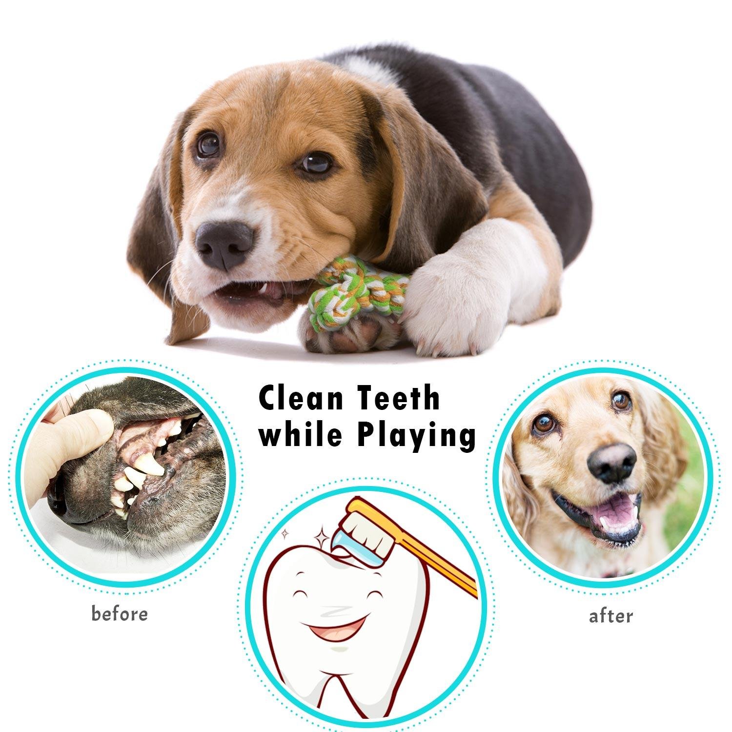 Pecute Dog Toys Puppy Pet Cotton Rope Toys Durable Chew Toy Set for Small and Medium Dogs - 6 Pack