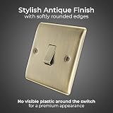 BG Electrical Single Wall Light Switch 2 Way Antique Brass NAB12 Nexus Metal view 2