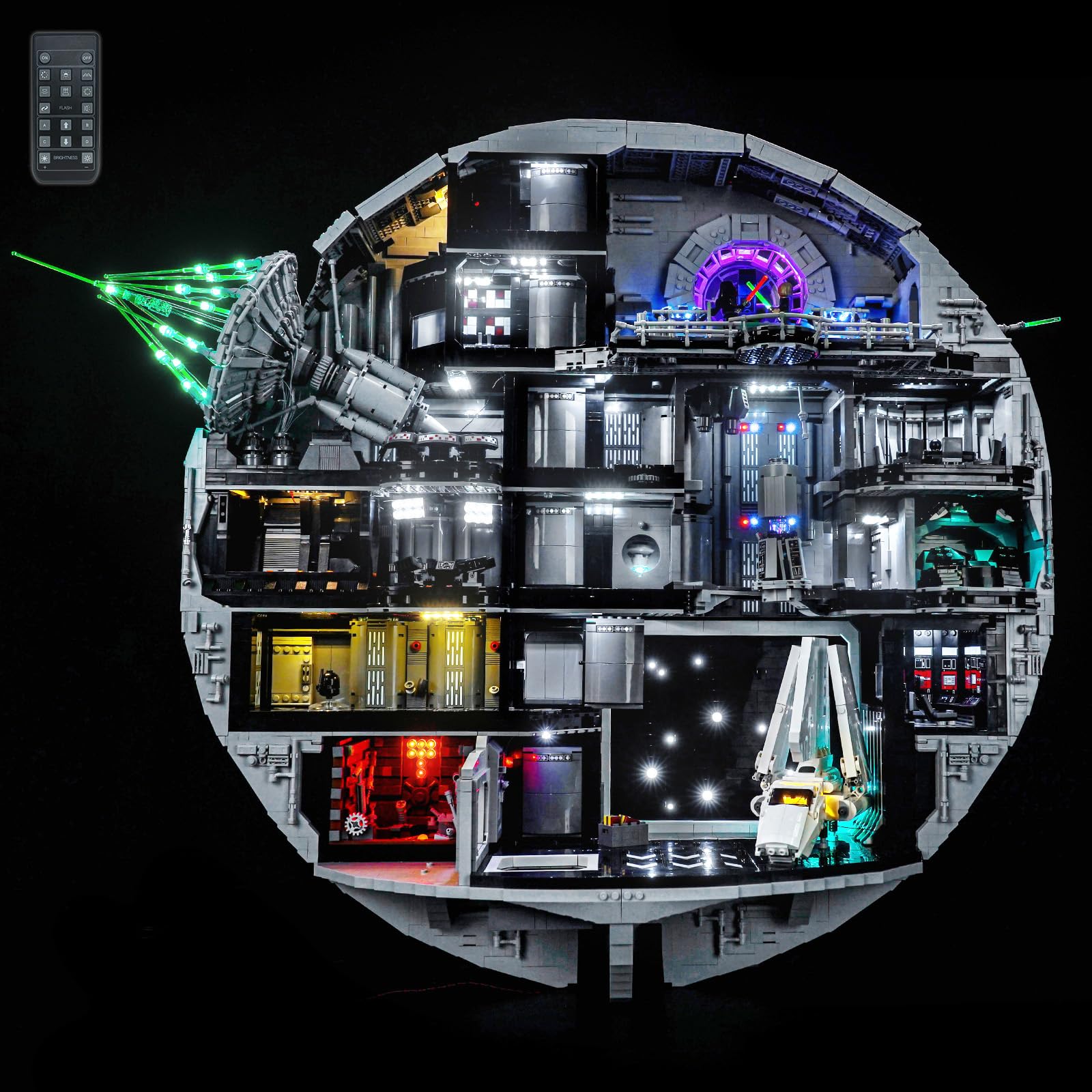LocoLee RC Led Light Set Compatible with Lego 75419 Death Star Decoration Led Decoration Lighting Kit Compatible with Lego 75419 Building Blocks Model,Only Lights Set,No Model