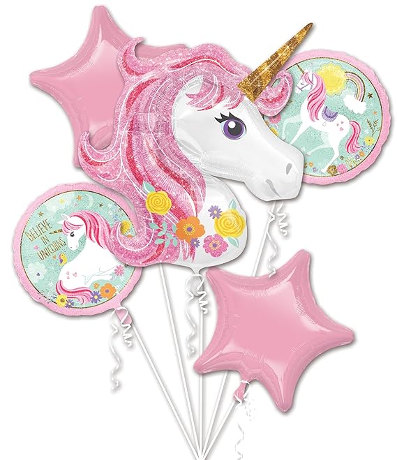 Amscan 3727401 Folienballon Bouquet Magical Unicorn