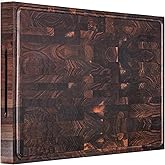 AZRHOM Extra Large Thick Walnut Wood End Grain Cutting Board 24x18x2 In, Wooden Butcher Block, Chopping Board For Kitchen with Juice Groove Handles Non-Slip Pats (Gift Box)