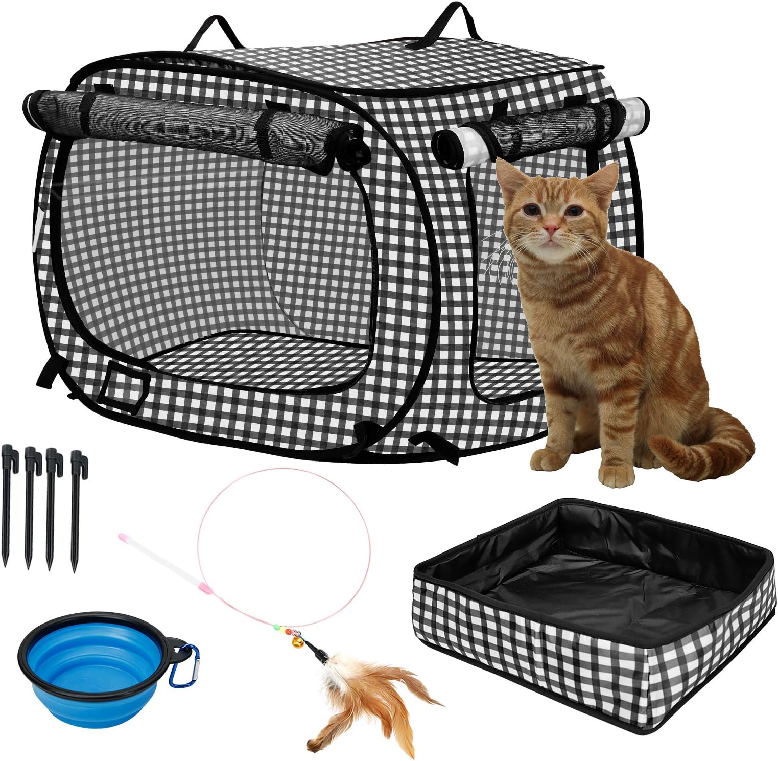 confote Indoor Outdoor Crate Pets, Collapsible Portable Cat Cage Kennel Large Portable Kennel Carrier and Playpen