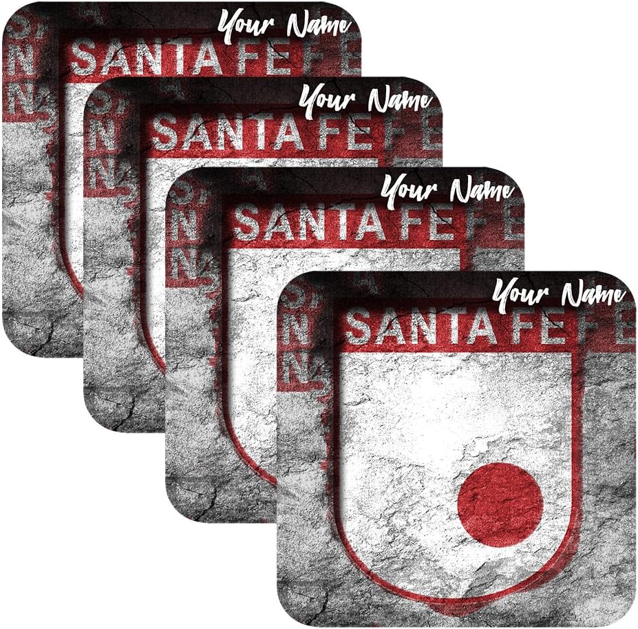 Azty Designs Set of 4 Personalized Custom Wood Coaster Glossy Liga Colombia Futbol Soccer