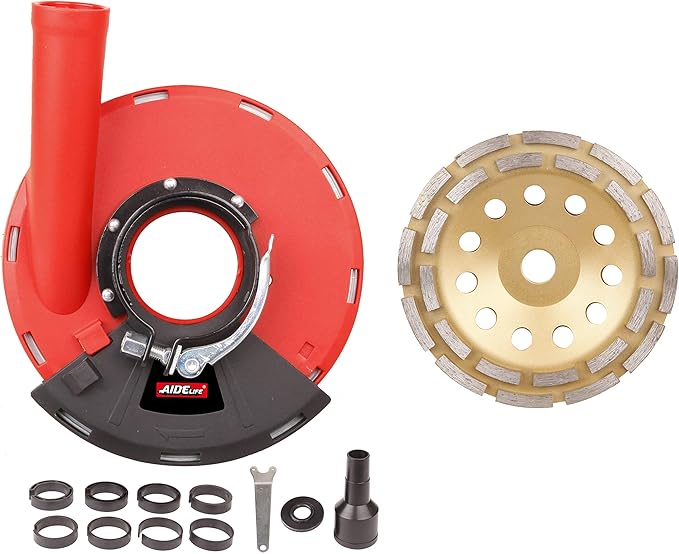 Aidelife Dust Shroud for Angle Grinders 7 inch + Grinding Diamond Cup