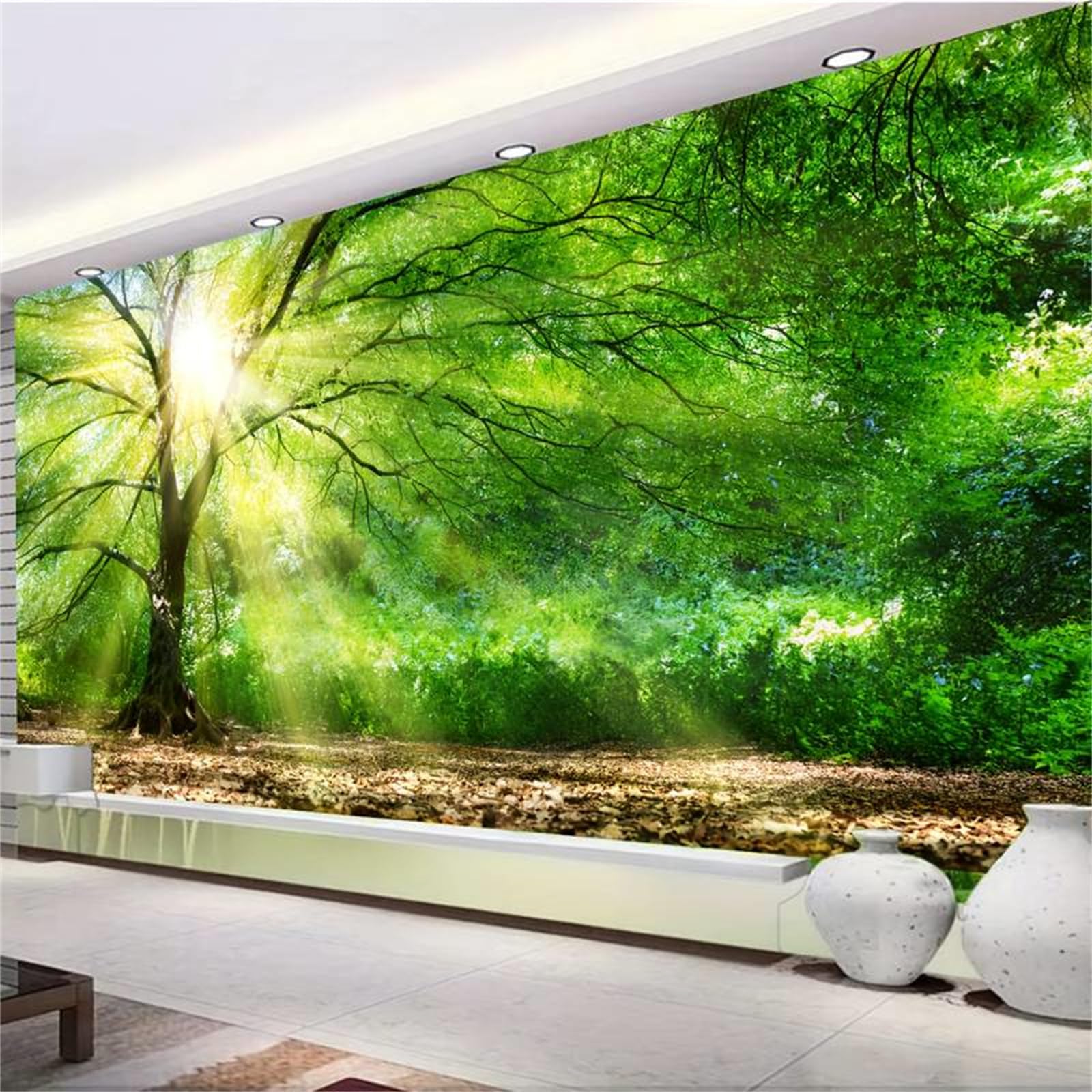 Arsey Tree Wall Tapestry Sunshine Sky Green Tapestry Wall Hanging Fallen Leaves Nature Landscape Large Tapestries Aesthetic Decor Bedroom Living Room, 230x180cm