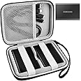 Case Compatible with Samsung T7/ for T7 Touch Portable SSD - 1TB, 2TB, 500GB USB 3.2 External Solid State Drive. Carrying Travel Box for 2 Pack Samsung SSD and Cables (Box Only) - Black