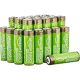 �鶹�� Basics 24-Pack Rechargeable AA NiMH High-Capacity Batteries, 2400 mAh, Recharge up to 400x Times, Pre-Charged