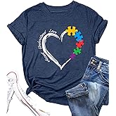 Be Kind Shirts for Women Autism Awareness T Shirts Autism Support Love Shirt Casual Graphic Tees Gifts