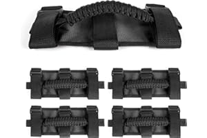 KARTONMOTOR 4 PCS Roll Bar Grab Handles,Grip Handle for Jeep Wrangler JK YJ TJ JL JKU JLU,Gladiator JT,1955-2024 UTV ATV,800D Nylon Hardware Handles Accessories