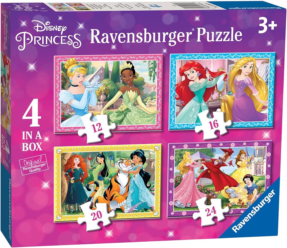 Ravensburger Disney Princess Kids Jigsaw Puzzles 4 in a Box 3+ 12 16 20 24 Piece