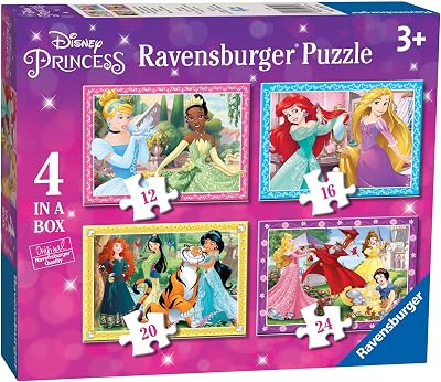 Ravensburger Disney Princess Kids Jigsaw Puzzles 4 in a Box 3+ 12 16 20 24 Piece