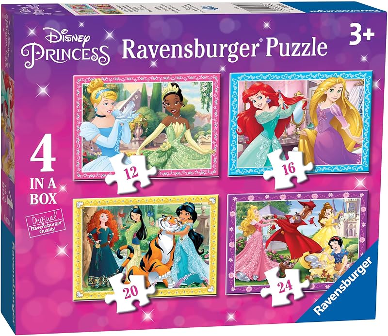 Ravensburger Disney Princess Kids Jigsaw Puzzles 4 in a Box 3+ 12 16 20 24 Piece