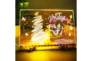 AIERSA Led Note Board with Colors,11.8 X 8 in Acrylic Light Up Drawing Board for Kids, Led Writing Board with Light