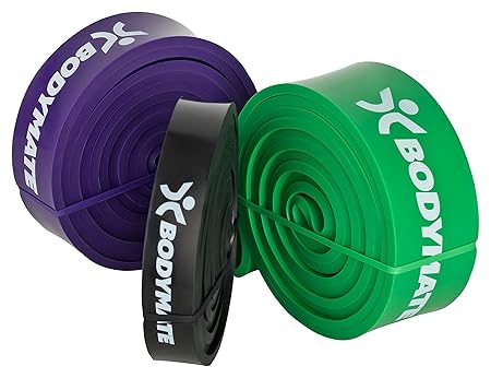 BODYMATE Premium Fitnessbänder 208cm Umfang - Verschiedene Widerstandskräfte