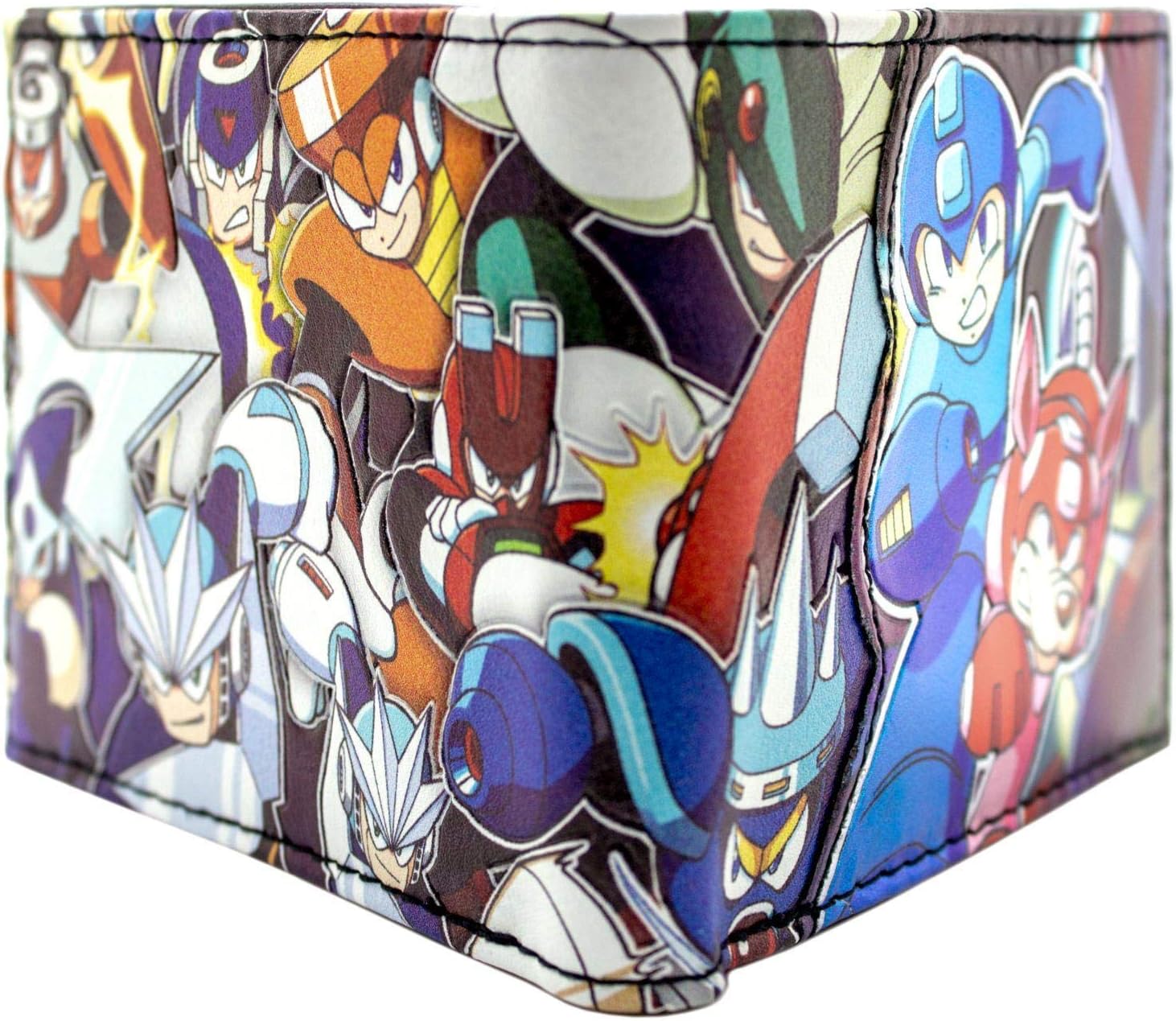 Capcom Megaman Shiny Characters Blue ID & Card Bi-Fold Wallet - BigaMart