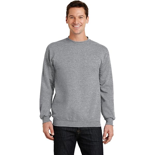 Port & Company Core Fleece Crewneck Sweatshirt Ash at Amazon Men's